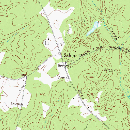 Topographic Map of Salem, GA