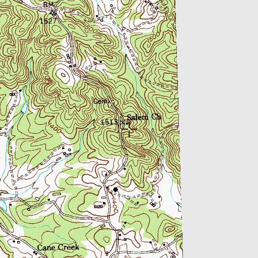 Topographic Map of Salem Church, GA