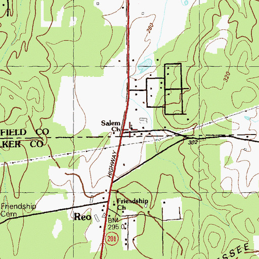 Topographic Map of Salem Baptist Church, GA