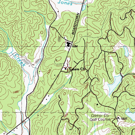 Topographic Map of Salem Baptist Church, GA