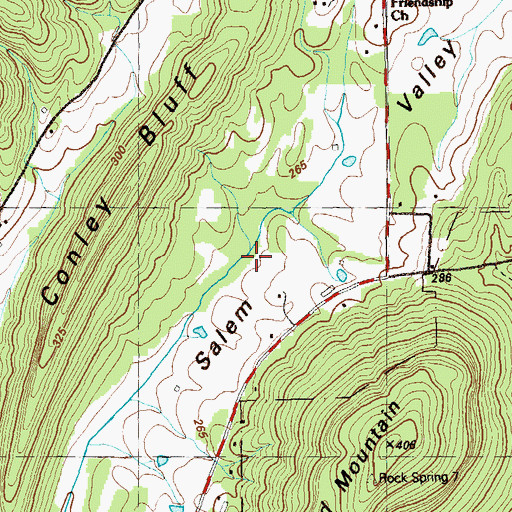 Topographic Map of Salem Valley, GA