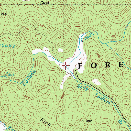 Topographic Map of Sally Spillers Branch, GA
