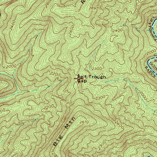 Topographic Map of Salt Trough Gap, GA
