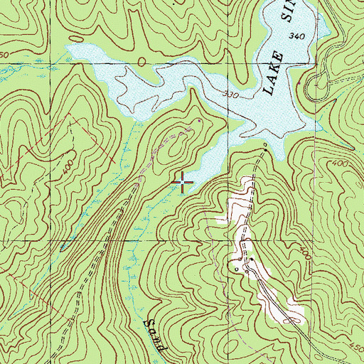 Topographic Map of Sand Creek, GA