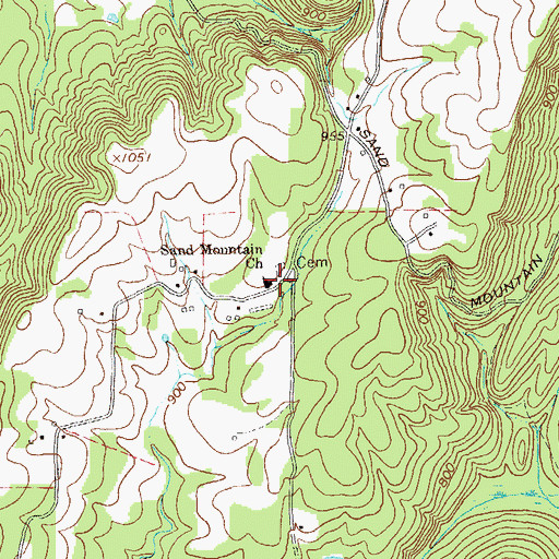 Topographic Map of Little Sand Mountain Chapel Baptist Church, GA