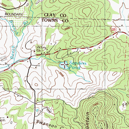 Topographic Map of Sanders Pond, GA