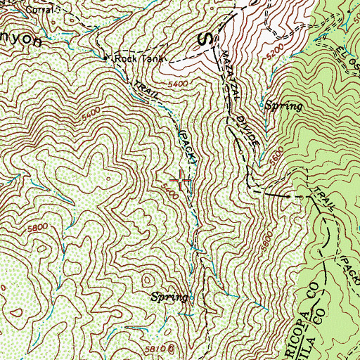 Topographic Map of Pine Mountain Trail, AZ