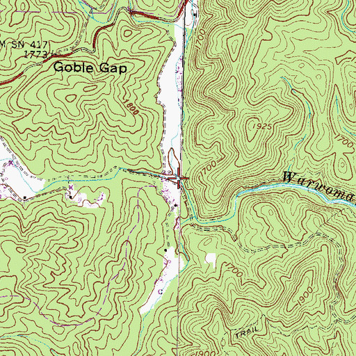 Topographic Map of Sarahs Creek, GA