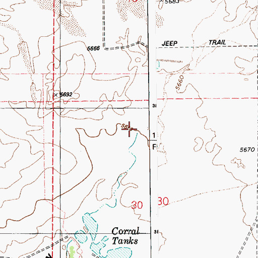 Topographic Map of Corral Tanks, AZ