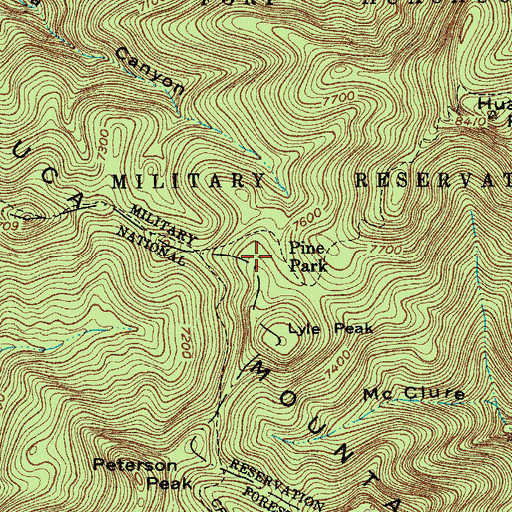 Topographic Map of Pine Park, AZ