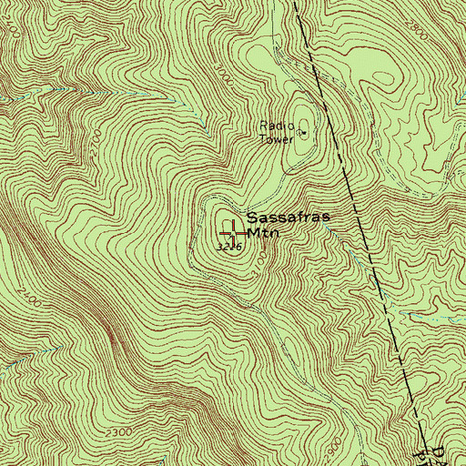 Topographic Map of Sassafras Mountain, GA