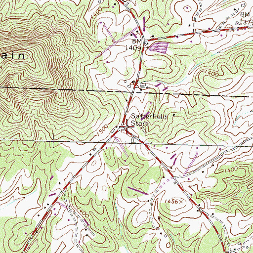 Topographic Map of Satterfield Store, GA