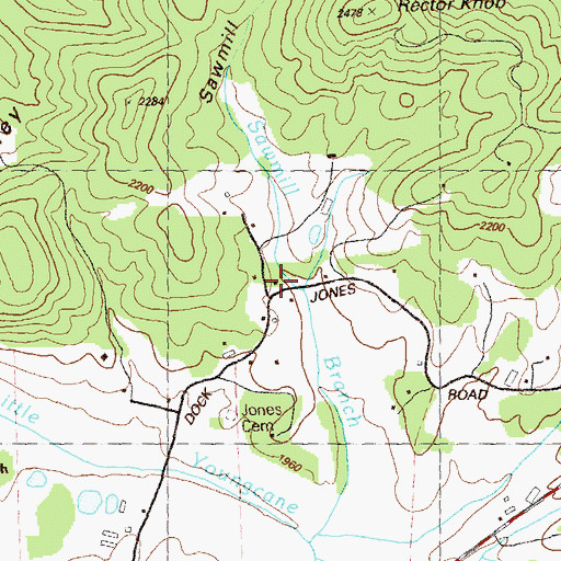 Topographic Map of Sawmill Cove, GA
