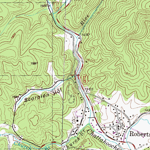 Topographic Map of Scorpion Hollow, GA