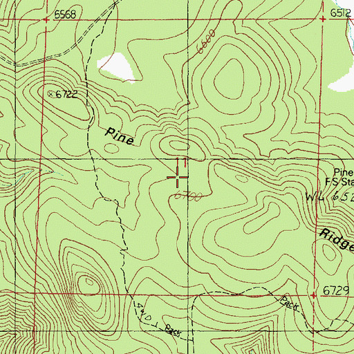 Topographic Map of Pine Ridge, AZ