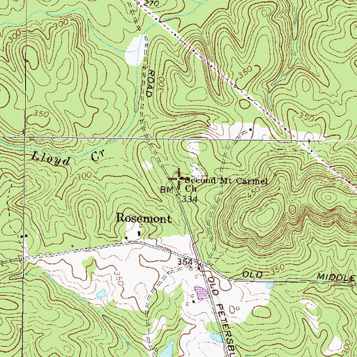 Topographic Map of Second Mount Carmel Church, GA
