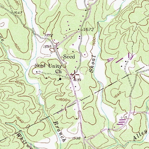 Topographic Map of Seed, GA