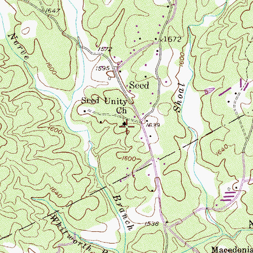 Topographic Map of Seed Unity Church, GA