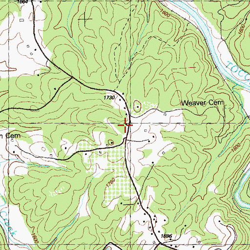 Topographic Map of Shady Grove Church, GA