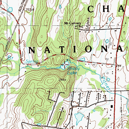 Topographic Map of Shady Lake, GA