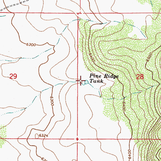 Topographic Map of Pine Ridge Tank, AZ