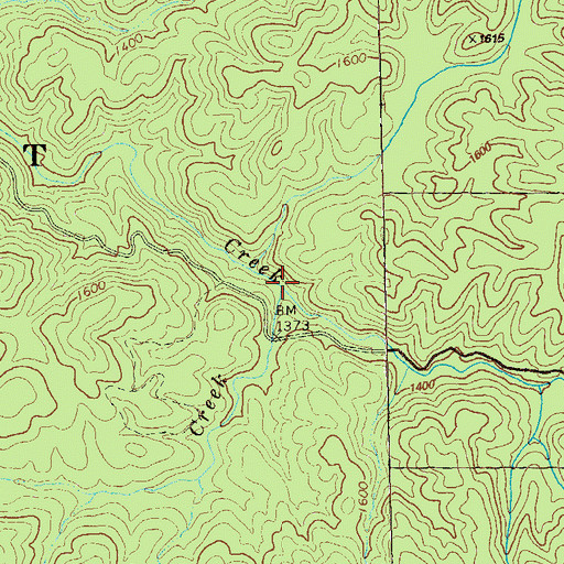 Topographic Map of Shanty Creek, GA