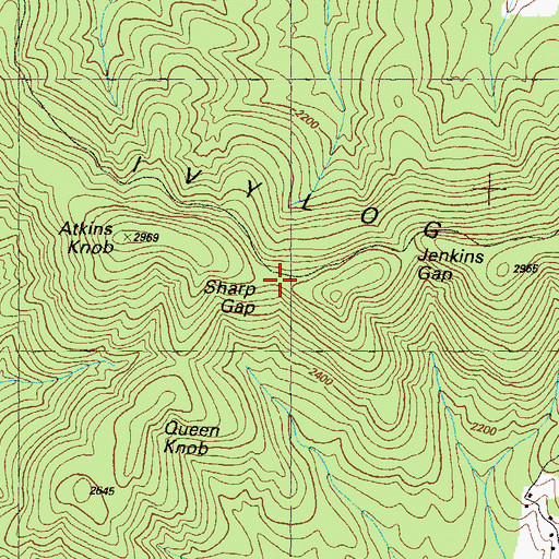 Topographic Map of Sharp Gap, GA