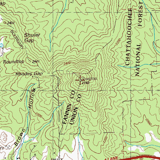 Topographic Map of Sharptop, GA