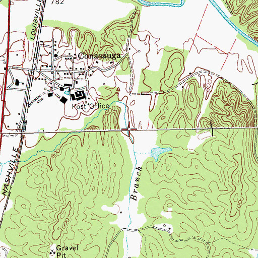 Topographic Map of Shears Branch, TN
