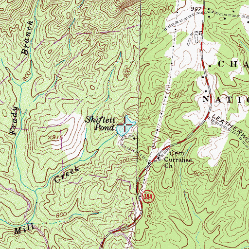 Topographic Map of Shiflett Pond, GA