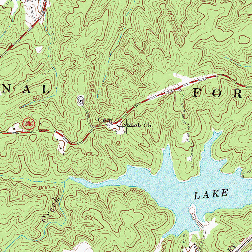 Topographic Map of Shiloh Church, GA