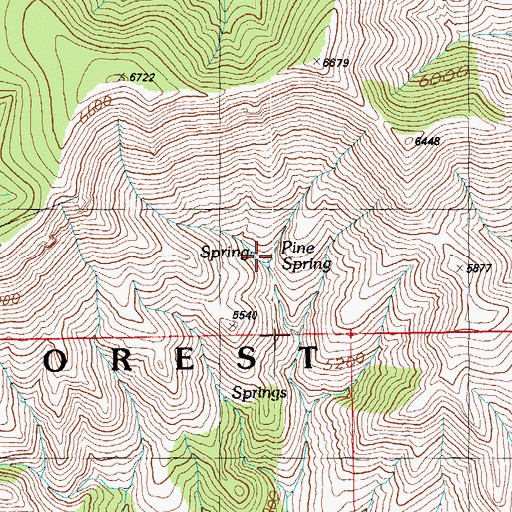 Topographic Map of Pine Spring, AZ