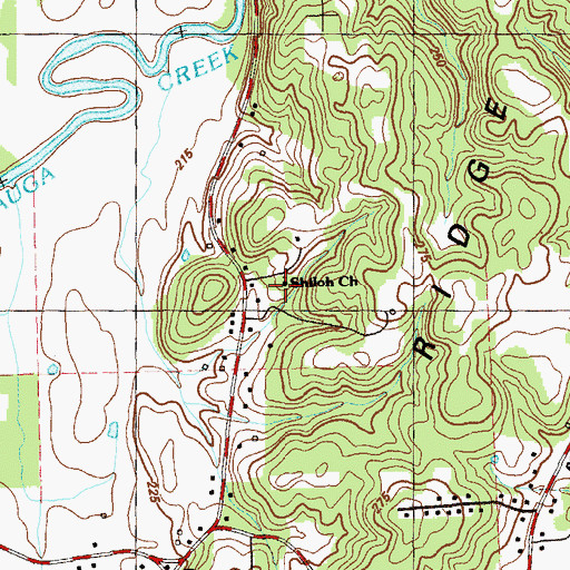 Topographic Map of Shiloh Church, GA