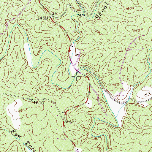 Topographic Map of Shoal Creek, GA