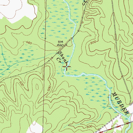Topographic Map of Shoal Creek, GA