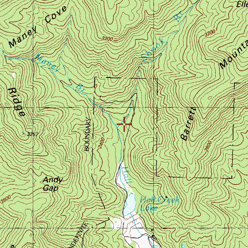 Topographic Map of Shook Branch, GA
