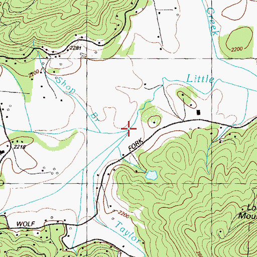 Topographic Map of Shop Branch, GA