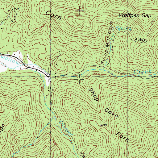 Topographic Map of Shop Cove, GA