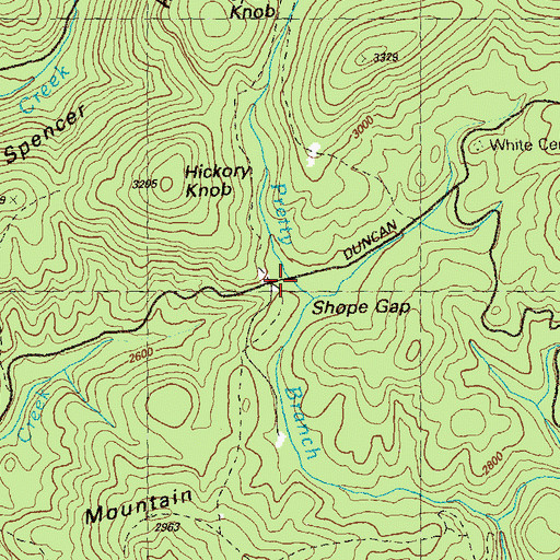 Topographic Map of Shope Gap, GA
