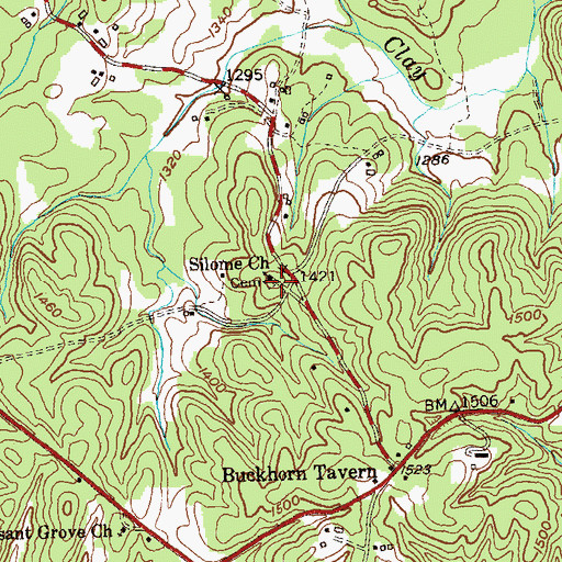 Topographic Map of Silome Church, GA