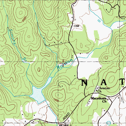 Topographic Map of Simons Branch, GA