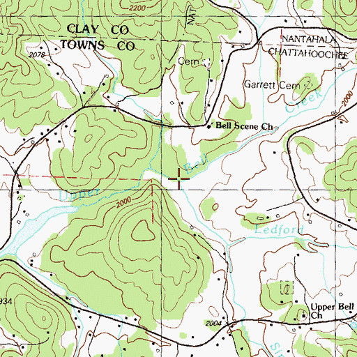Topographic Map of Sims Branch, GA