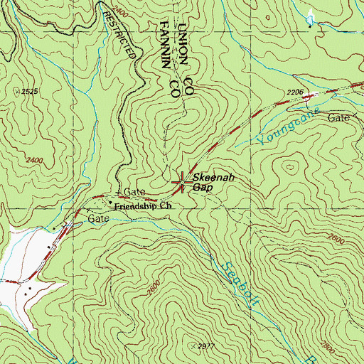 Topographic Map of Skeenah Gap, GA