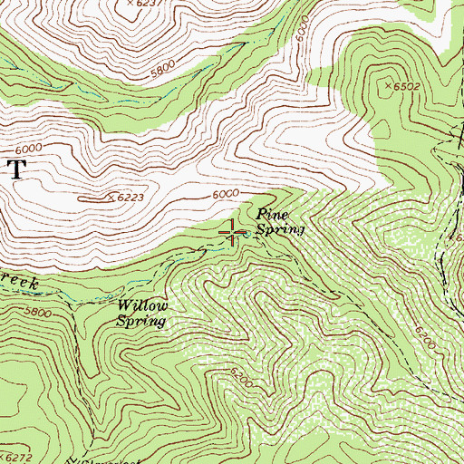 Topographic Map of Pine Spring, AZ