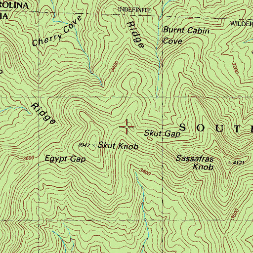 Topographic Map of Skut Gap, GA