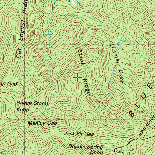 Topographic Map of Slank Ridge, GA