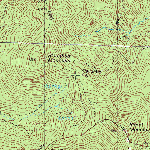 Topographic Map of Slaughter Gap, GA