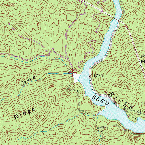 Topographic Map of Slick Shoal Creek, GA