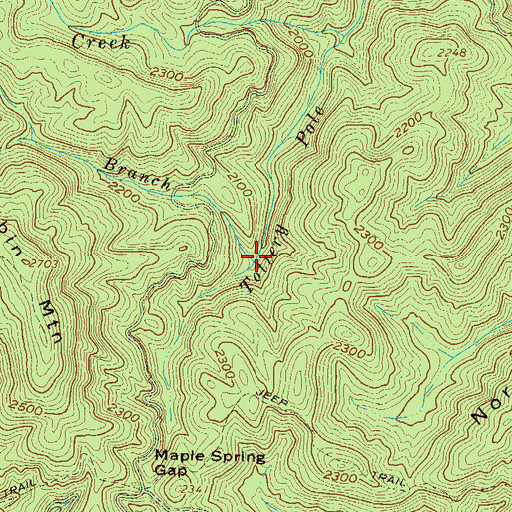 Topographic Map of Smith Branch, GA