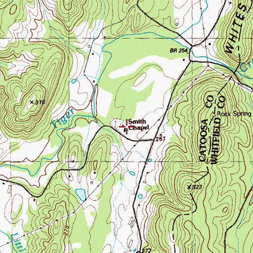 Topographic Map of Smith Chapel, GA